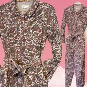Anthropologie Paisley Utility Jumpsuit